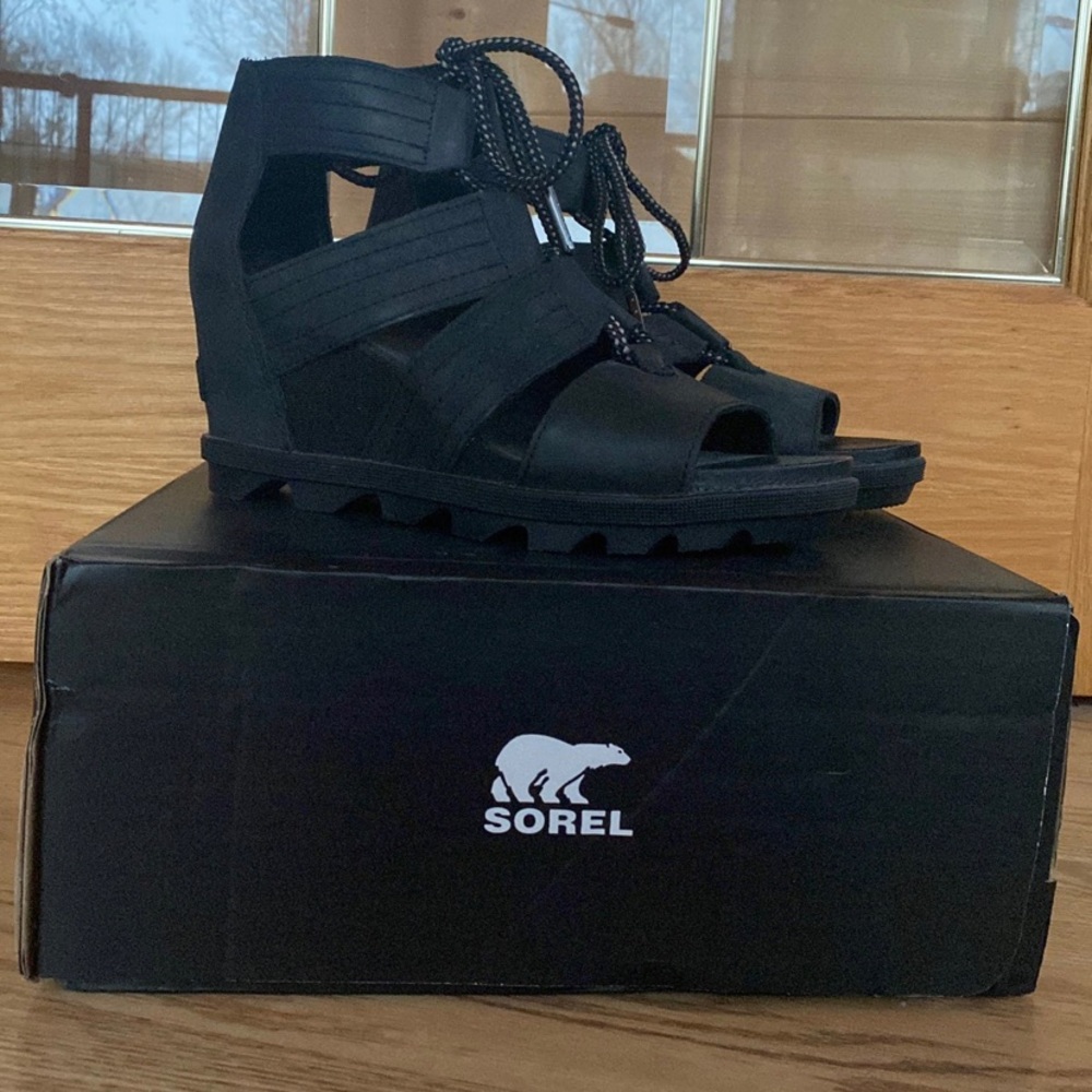 Sorel Women's Joanie II Lace Wedge Sandals Size 8.5